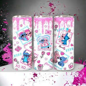 ****SUPER CUTE STITCH  20oz STAINLESS STEEL INSULATED SKINNY TUMBLER ( 1PC )****